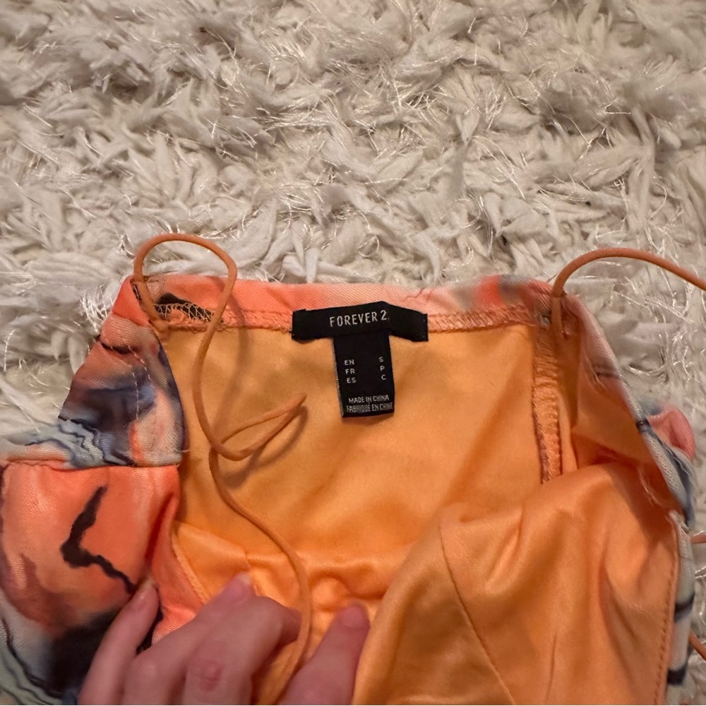 Colorful Ruched Spaghetti Strap Dress - Picture 3 of 4